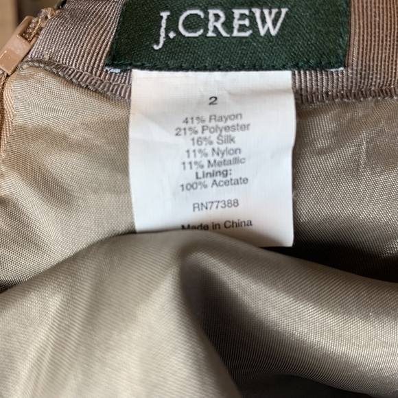 J. Crew Women's Goldenrod Jacquard Mini Skirt Gold Metallic Silk Blend Size 2 - Picture 5 of 5